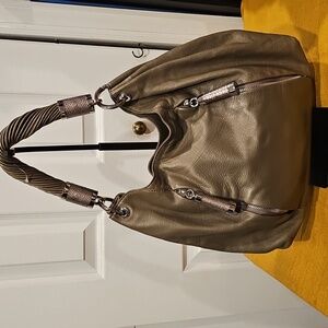 Michael Kors Collection Tonne Taupe Hobo Shoulder Bag EUC BMK-1109H